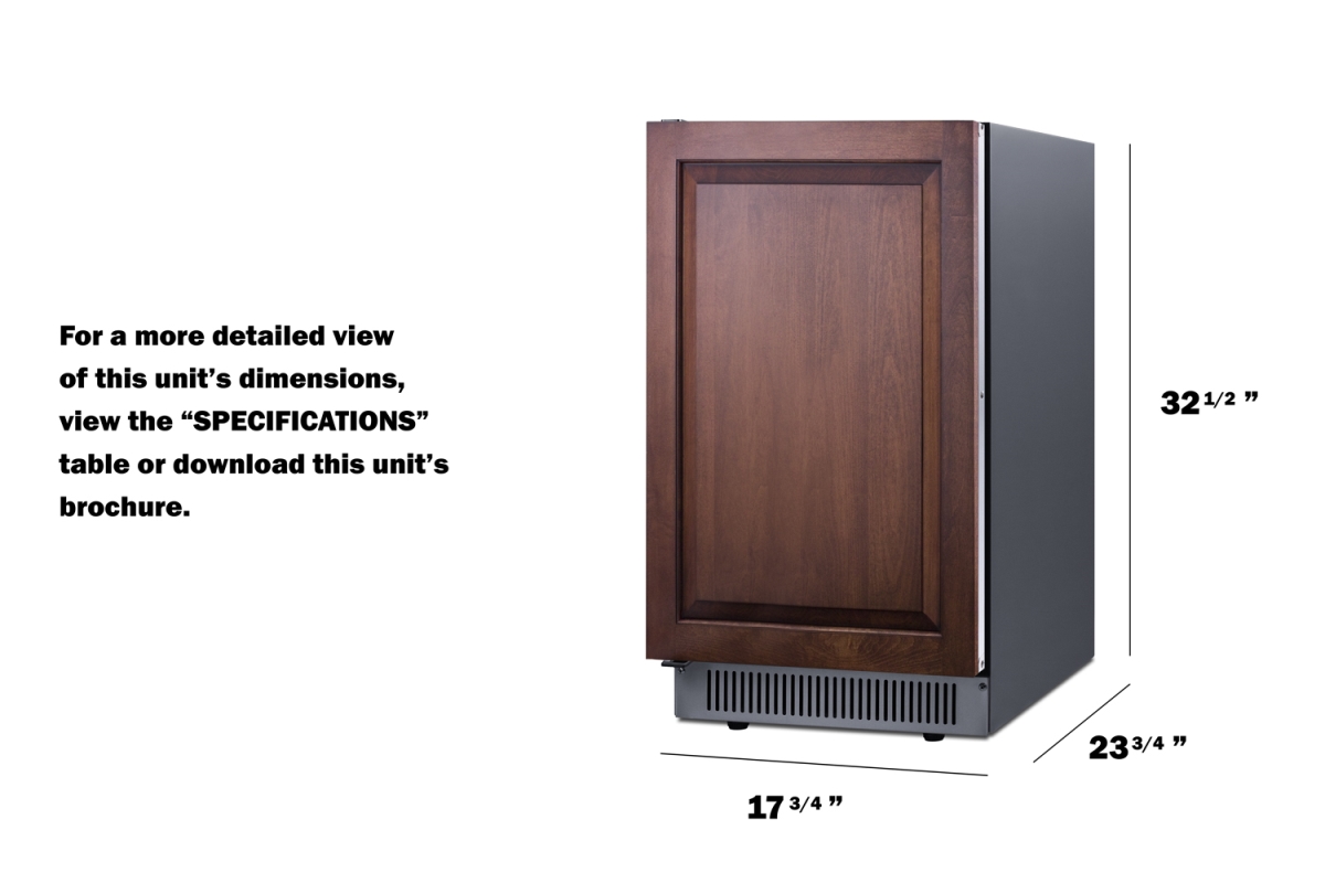 Picture of Summit Appliance BIM182ADAIFLHD 18 in. Wide Clear Icemaker&#44; ADA Compliant - Panel Not Included