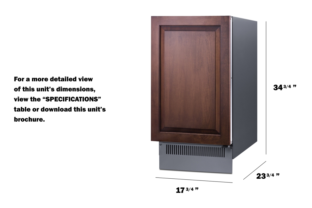 Picture of Summit Appliance BIM182OSIF 18 in. Wide Clear Outdoor Icemaker - Panel Not Included