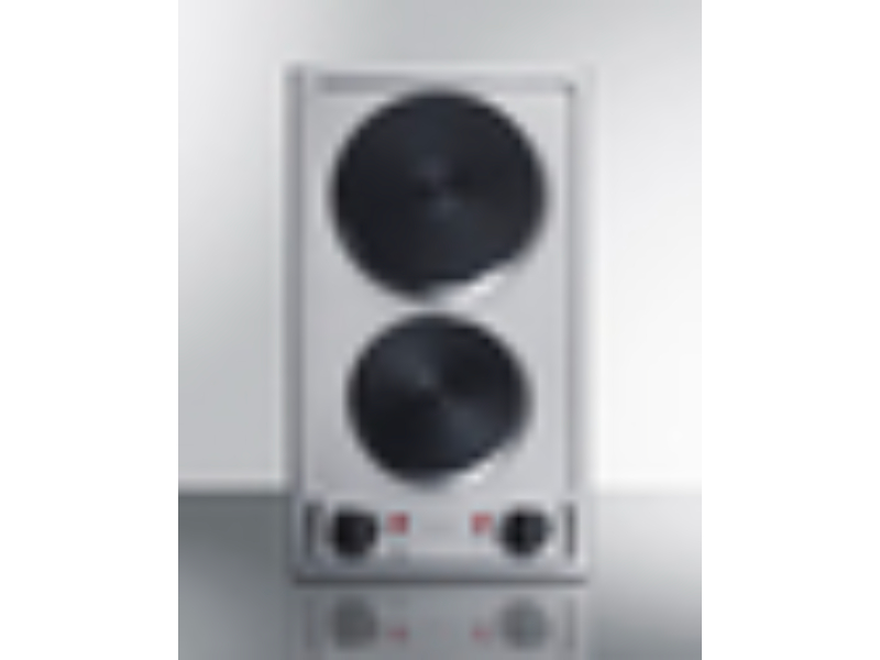Picture of Summit CSD2B115 11.25 in. Wide 115V 2-Burner Solid Disk Cooktop - Stainless Steel