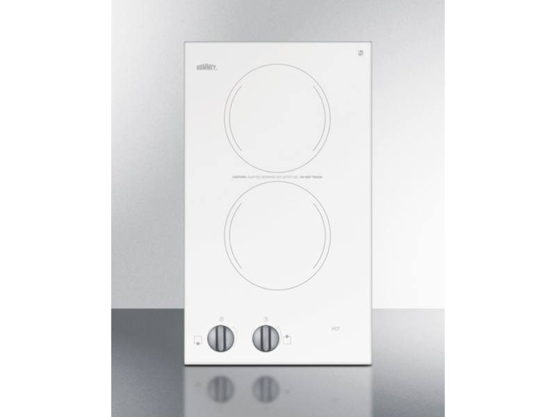 Picture of Summit CR2220WHE 11.88 in. Wide 220-240V 2-Burner Radiant Cooktop - White