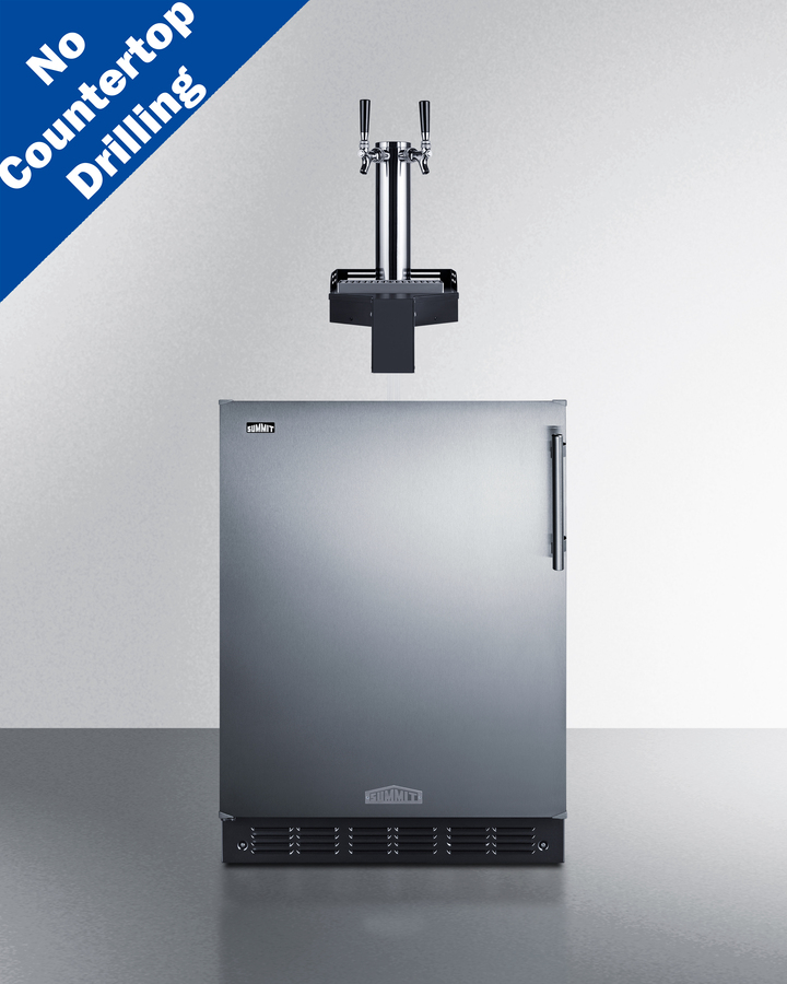 Picture of Summit SBC7BRSFLTWADALHD 23.63 in. Wide ADA-Compliant Built-In Floating Tap Beer Kegerator - Stainless Steel