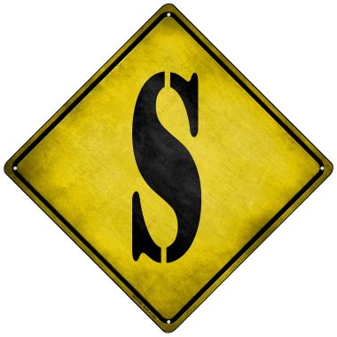 MCX-284 8.5 in. Letter S Xing Novelty Mini Metal Crossing Sign -  Smart Blonde