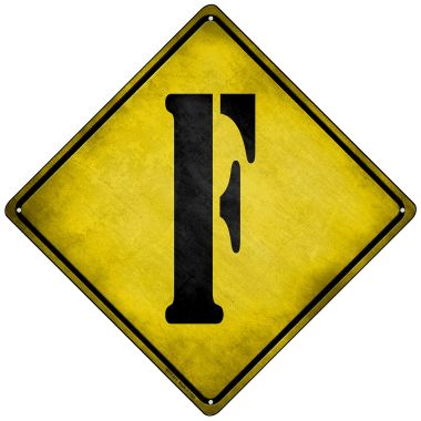MCX-271 8.5 in. Letter F Xing Novelty Mini Metal Crossing Sign -  Smart Blonde