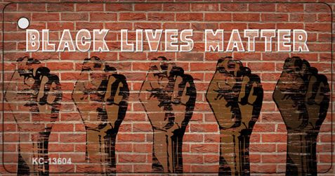 KC-13604 1.5 x 3 in. Black Lives Matter Fists Novelty Metal Key Chain