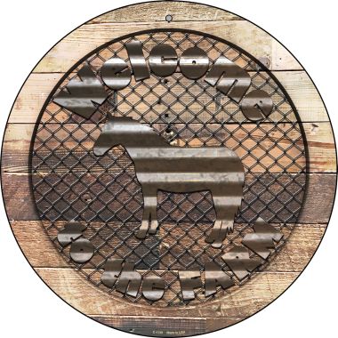 Welcome To The Farm Corrugated Horse Novelty Metal Circular Sign C-1139