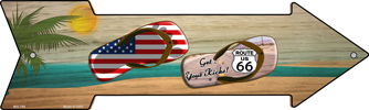 US and Route 66 Flip Flop Novelty Mini Metal Arrow Sign MA-746