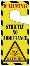 Picture of Smart Blonde DH-033 4 x 9 in. Strictly No Admittance Novelty Metal Door Hanger