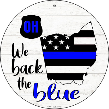 SMART BLONDE Ohio Back The Blue Novelty Circular Sign C-1264