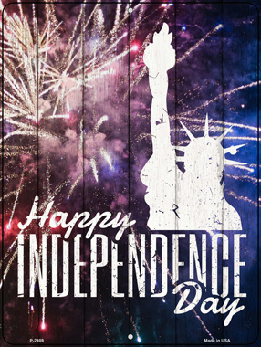 P-2989 9 x 12 in. Happy Independence Day Novelty Metal Parking Sign