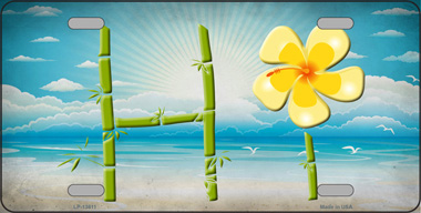 LP-13611 6 x 12 in. HI Bamboo Novelty Metal License Plate Tag