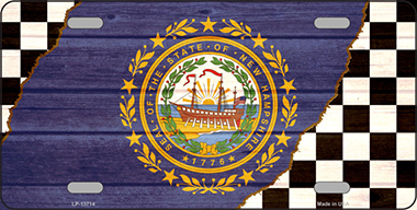 LP-13714 6 x 12 in. New Hampshire Racing Flag Novelty Metal License Plate Tag