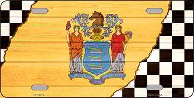 Picture of Smart Blonde LP-13715 6 x 12 in. New Jersey Racing Flag Novelty Metal License Plate Tag