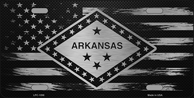 LPC-1096 6 x 12 in. Arkansas Carbon Fiber Brushed Aluminum Novelty Metal License Plate