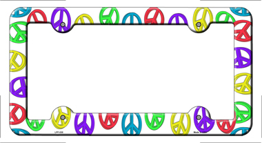 LPF-030 6 x 12 in. Peace Signs Novelty Metal License Plate Frame