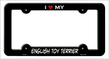 LPF-204 6 x 12 in. English Toy Terrier Novelty Metal License Plate Frame