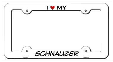 LPF-219 6 x 12 in. Schnauzer Novelty Metal License Plate Frame