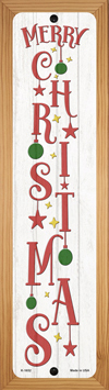 SMART BLONDE Merry Christmas Ornaments White Novelty Wood Mounted Small Metal Street Sign WB-K-1652