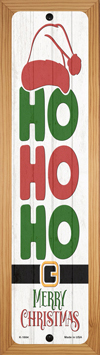 SMART BLONDE Ho Ho Ho White Novelty Wood Mounted Small Metal Street Sign WB-K-1664
