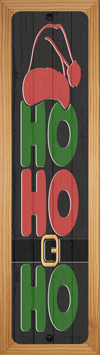 SMART BLONDE Ho Ho Ho Black Novelty Wood Mounted Small Metal Street Sign WB-K-1666