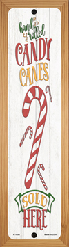 WB-K-1694 4 x 18 in. Candy Canes Novelty Wood Mounted Small Metal Street Sign, White -  Smart Blonde