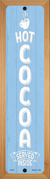 SMART BLONDE Hot Cocoa Blue Novelty Wood Mounted Small Metal Street Sign WB-K-1697