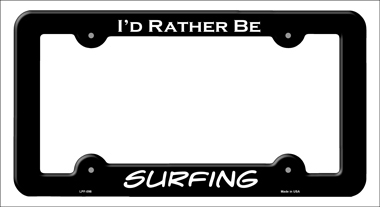 LPF-098 6 x 12 in. Surfing Novelty Metal License Plate Frame