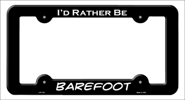 LPF-132 6 x 12 in. Barefoot Novelty Metal License Plate Frame