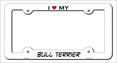 LPF-199 6 x 12 in. Bull Terrier Novelty Metal License Plate Frame