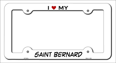 LPF-247 6 x 12 in. Saint Bernard Novelty Metal License Plate Frame