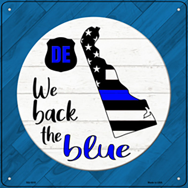 SQ-1010 12 in. Delaware Back Novelty Metal Square Sign, Blue