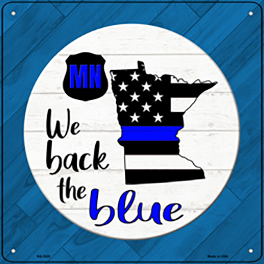 SQ-1025 12 in. Minnesota Back Novelty Metal Square Sign, Blue