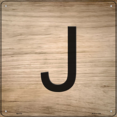 SQ-1112 J Letter Tile Novelty Metal Square Sign