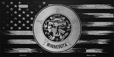 LPC-1115 6 x 12 in. Minnesota Carbon Fiber Brushed Aluminum Novelty Metal License Plate