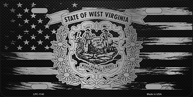 LPC-1140 6 x 12 in. West Virginia Carbon Fiber Brushed Aluminum Novelty Metal License Plate