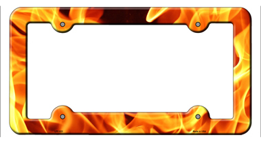 LPF-023 6 x 12 in. Flames Novelty Metal License Plate Frame