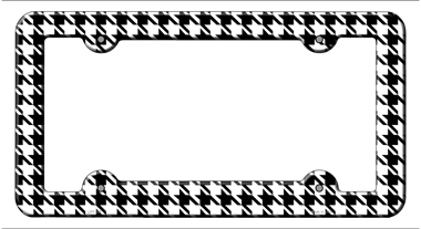 LPF-026 6 x 12 in. Houndstooth Novelty Metal License Plate Frame, White & Black -  Smart Blonde