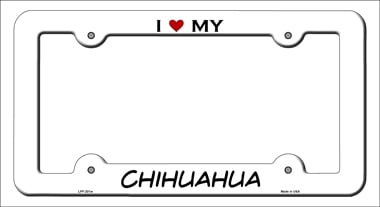 LPF-201 6 x 12 in. Chihuahua Novelty Metal License Plate Frame