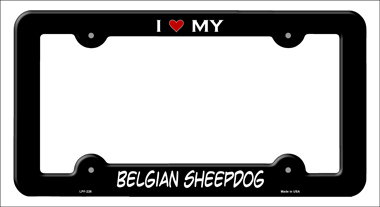 LPF-226 6 x 12 in. Belgian Sheepdog Novelty Metal License Plate Frame