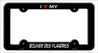 LPF-228 6 x 12 in. Bouvier Des Flandres Novelty Metal License Plate Frame