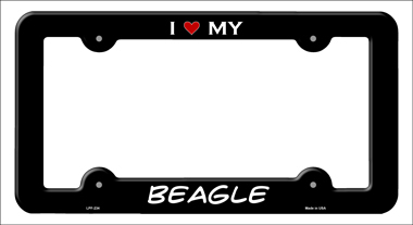 LPF-234 6 x 12 in. Beagle Novelty Metal License Plate Frame