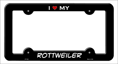 LPF-246 6 x 12 in. Rottweiler Novelty Metal License Plate Frame