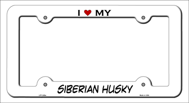 LPF-249 6 x 12 in. Siberian Husky Novelty Metal License Plate Frame