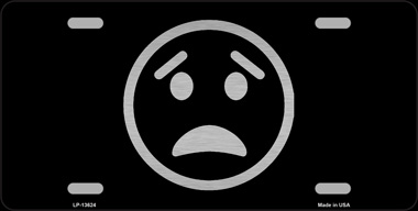 LP-13624 6 x 12 in. Worried Novelty Metal License Plate Tag, Black