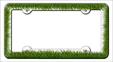 LPF-043 6 x 12 in. Grass Novelty Metal License Plate Frame