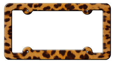 LPF-046 6 x 12 in. Dark Leopard Print Novelty Metal License Plate Frame