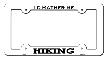LPF-051 6 x 12 in. Hiking Novelty Metal License Plate Frame