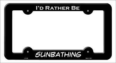 LPF-096 6 x 12 in. Sunbathing Novelty Metal License Plate Frame