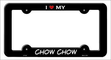 LPF-202 6 x 12 in. Chow Chow Novelty Metal License Plate Frame
