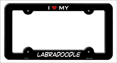LPF-210 6 x 12 in. Labradoodle Novelty Metal License Plate Frame