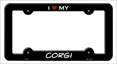 LPF-230 6 x 12 in. Corgi Novelty Metal License Plate Frame